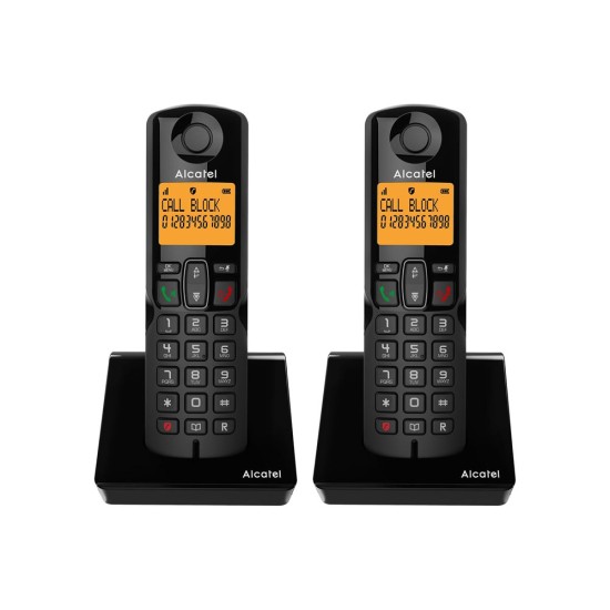 Telefone fixo Sem fios Alcatel S280 Duo Eve com Bloqueio de Dhamadas Preto